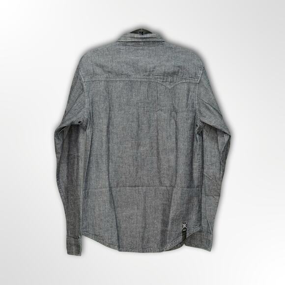 10.Deep Men's Black Long-Sleeve Button-Down Shirt - XL - Picture 2 of 4